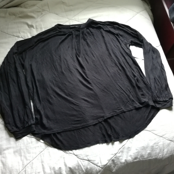 URBAN OUTFITTERS Black Tunic V-neck front Peasant oversized Small NWT - Picture 4 of 11